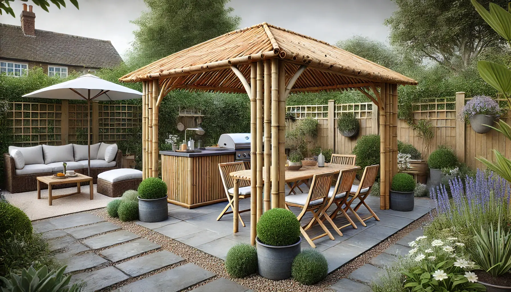 Bamboo pergola